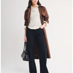 NWOT Abercrombie High Rise 90s Relaxed  Wide Leg Jean Black Color Wash size 26